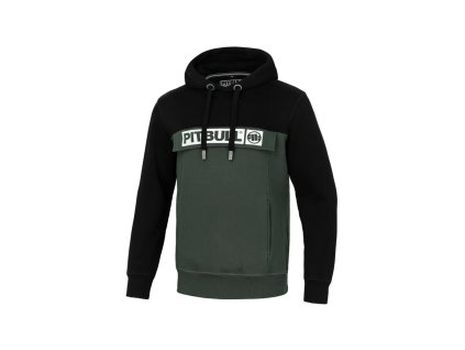 PitBull West Coast Pánská mikina Two-Color Hilltop KP - černo/zelená - PWC_TWOHILLTOP_BLK/OLV