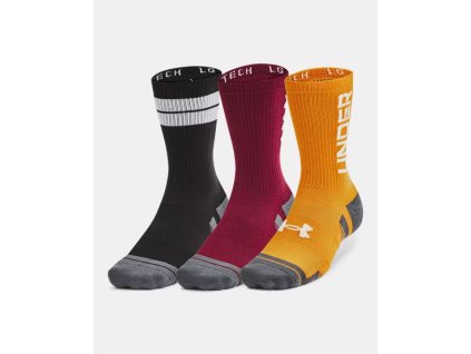 Under Armour UA Performance Tech 3er-Pack Crew-Socken – Rot – 1379515-625