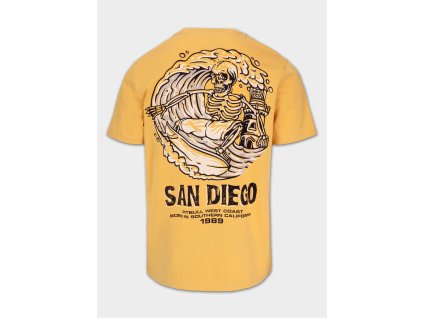PitBull West Coast Triko SKULL SURF - žluté - PWC_SKULLSURF_YELLOW