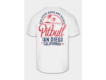 PitBull West Coast Triko SAN DIEGO BORN - bílé - PWC_SANDIEGOBORN_WHT