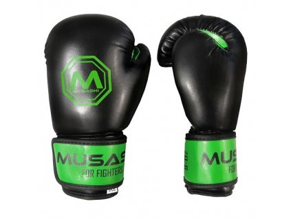 Boxerské rukavice dětské Classic Black/Green MUSASHI