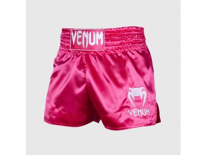 SHORT MUAY THAI CLASSIC PINK WHITE HD 01