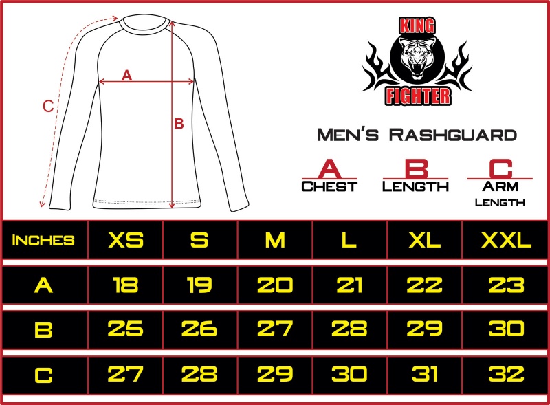 Rashguard Size Chart