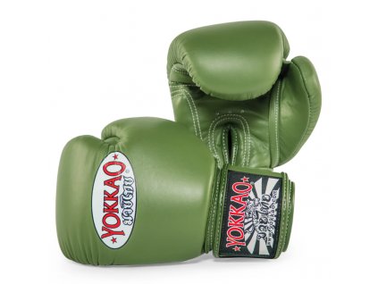 Boxerské rukavice Yokkao zelené army