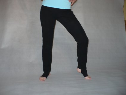 Yoga kalhoty black s manžetou