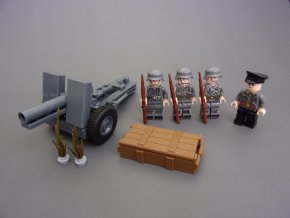 Sig 33 německé 150mm těžké pěchotní dělo a 4 figurky obsluhy