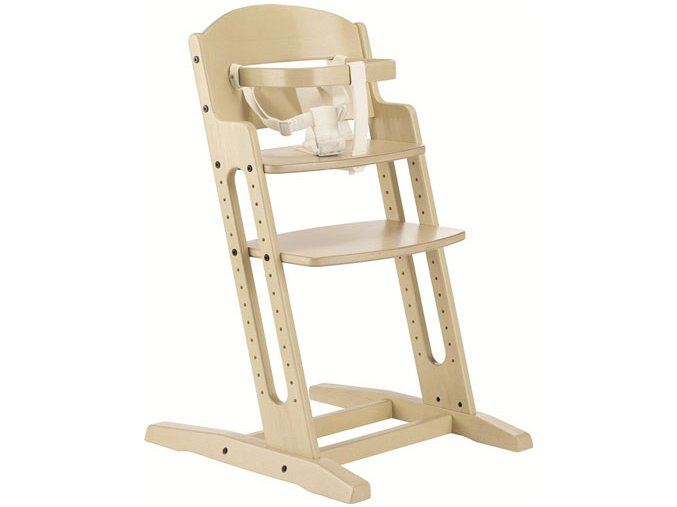 Scăunel de masă din lemn BabyDan DanChair White Wash