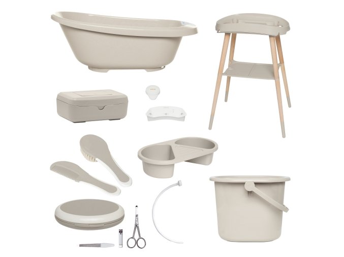 Set de baie digitală Bébé-jou Sense Plus 8 componente Taupe