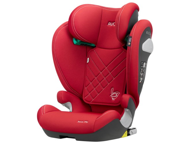 Scaunul auto german Avova SORA-FIX este proiectat pentru copii cu înălțimea de 100-150 cm (3-12 ani). Acesta se instalează în direcția ISOFIX a vehiculului. Câștigător Reddot Design Award 2023. culoare rosu
