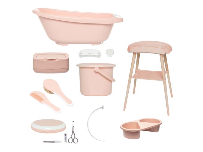 Set de baie digitală Bébé-jou Sense Plus 8 componente Pale Pink