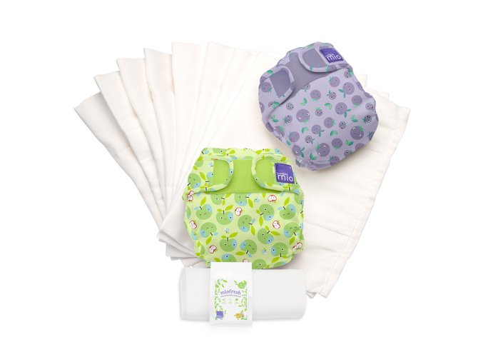 Set de scutece Miosoft Cute Fruit mărimea 1 (până la 9 kg) Bambinomio