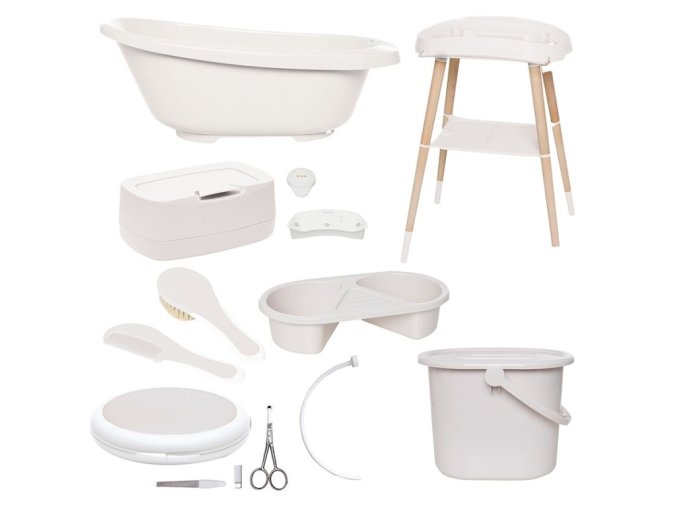 Set de baie digitală Bébé-jou Sense Plus 8 componente Light Oat
