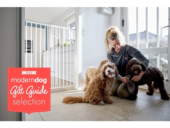 DogSpace Charlie poarta de extensie foarte inalta 62-107cm, cu înşurubare, alb metalic