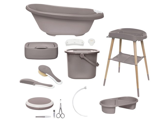 Set de baie digitală Bébé-jou Sense Plus 8 componente Chalk Brown