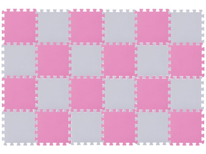 Covoraș de joacă puzzle Pink Light Gray 180x120cm