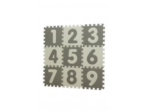 Baby Dan Covoraș de joacă puzzle Grey cu numere 90x90 cm