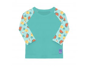 Tricou de apă pentru copii cu mâneci, UV 50+, Tropical, mărimea M