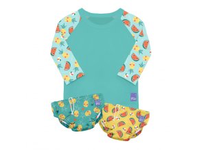 Set Costum de baie pentru bebeluși Bambino Mio Tropical M 6-12m
