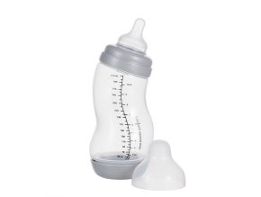 Biberon anticolici ergonomic S-Difrax largă, argintie - 310 ml