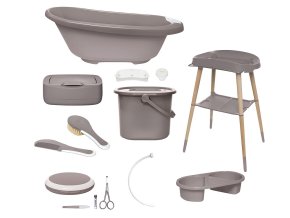 Set de baie digitală Bébé-jou Sense Plus 8 componente Chalk Brown
