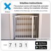 Bariera Babydan Maja White , 74-80 cm, barieră metalică montată sub presiune cu indicator pentru deschideri de 74-80 cm