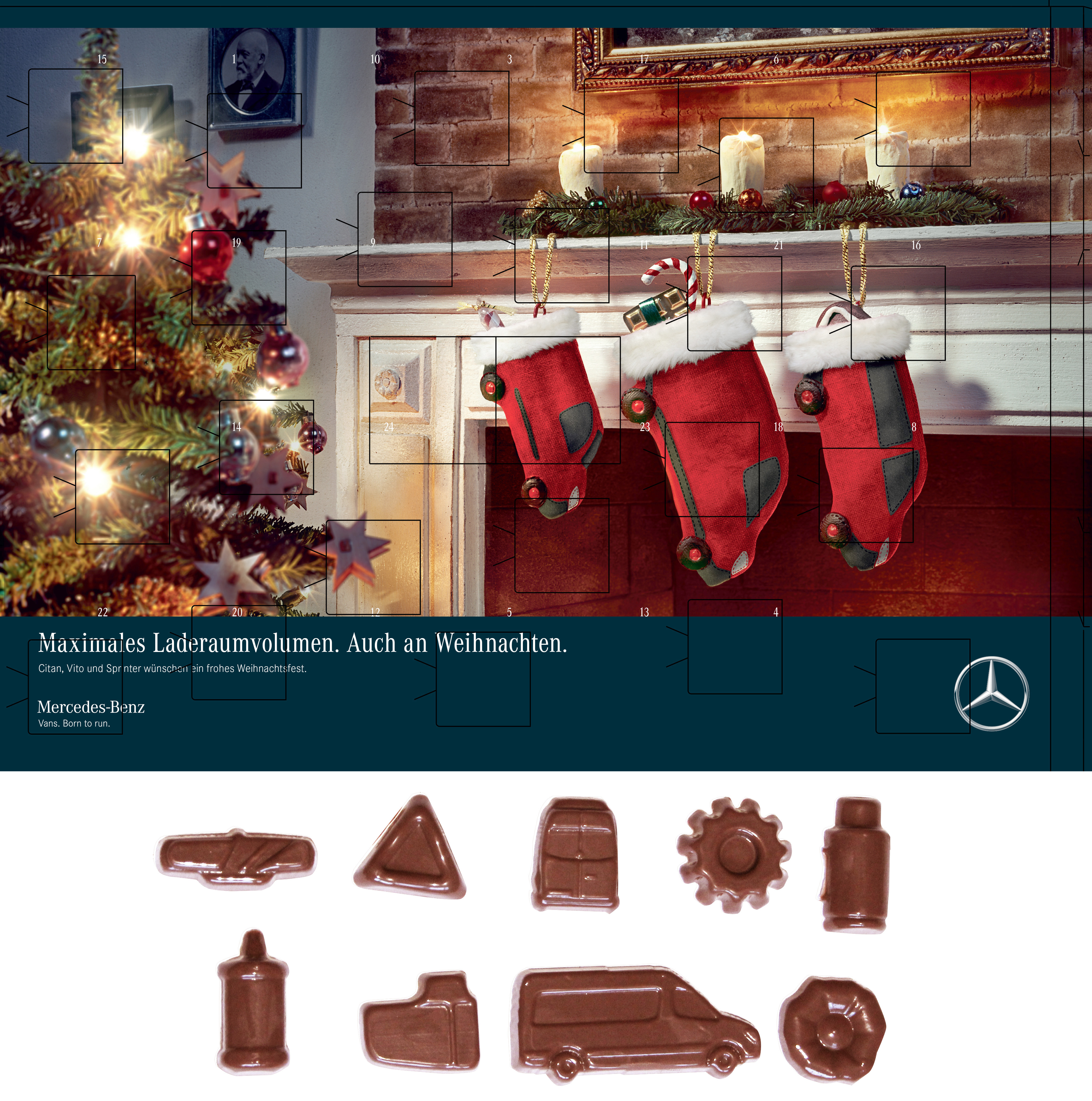 Čokoládové výrobky na míru Mercedes-Benz