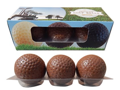 Sada golfových míčků 45g - mléčná čokoláda + sáček
