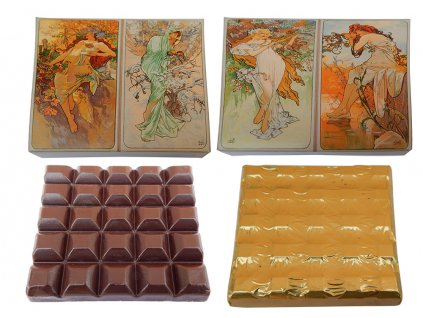 100g Bar - Alfons Mucha, 2 designs, milk chocolate