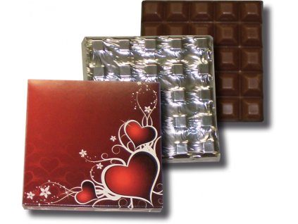 100g Bar - hearts, milk chocolate