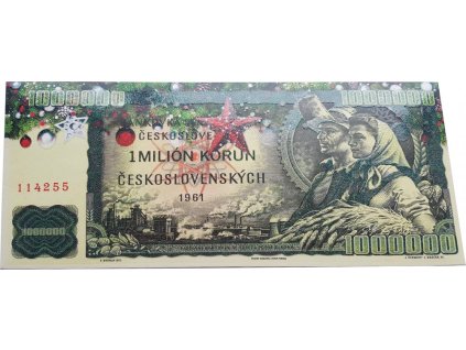 Banknote 60g - Christmas 1.000.000 CZK