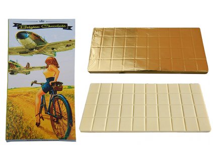 Schokolade 450g (weiß) - Frau auf dem Fahrrad