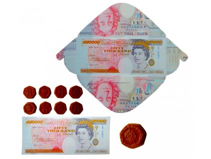 Banknote 60g - Pound - Elizabeth II (gold glitter)