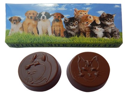 Schokoladentäfelchen 17g in der Box - Tiere