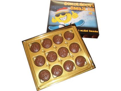 Čokoládoví Smajlíci 70g - Snowboard, zlatý blistr