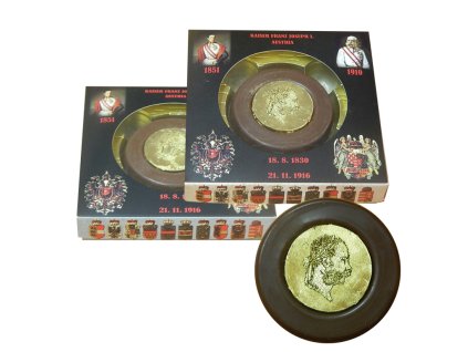 Gift Bonbonniere 38g - Kaiser Franz Josef I., milk chocolate + 24 carat gold