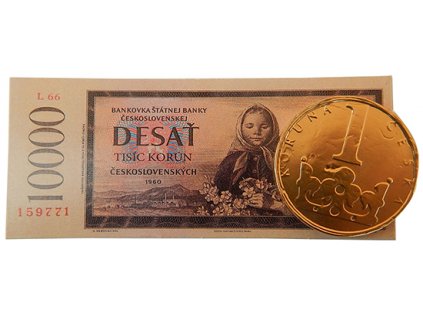 1 Kč Coin on a 4g card - 10,000 Kčs