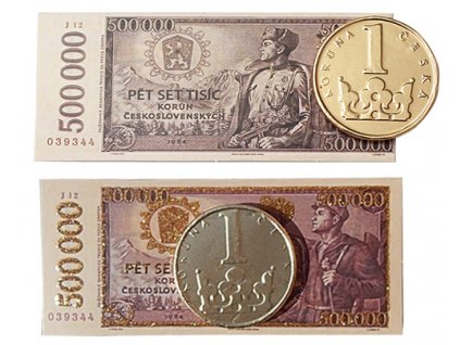 1 Kč Coin on a 4g card - 500,000 Kčs