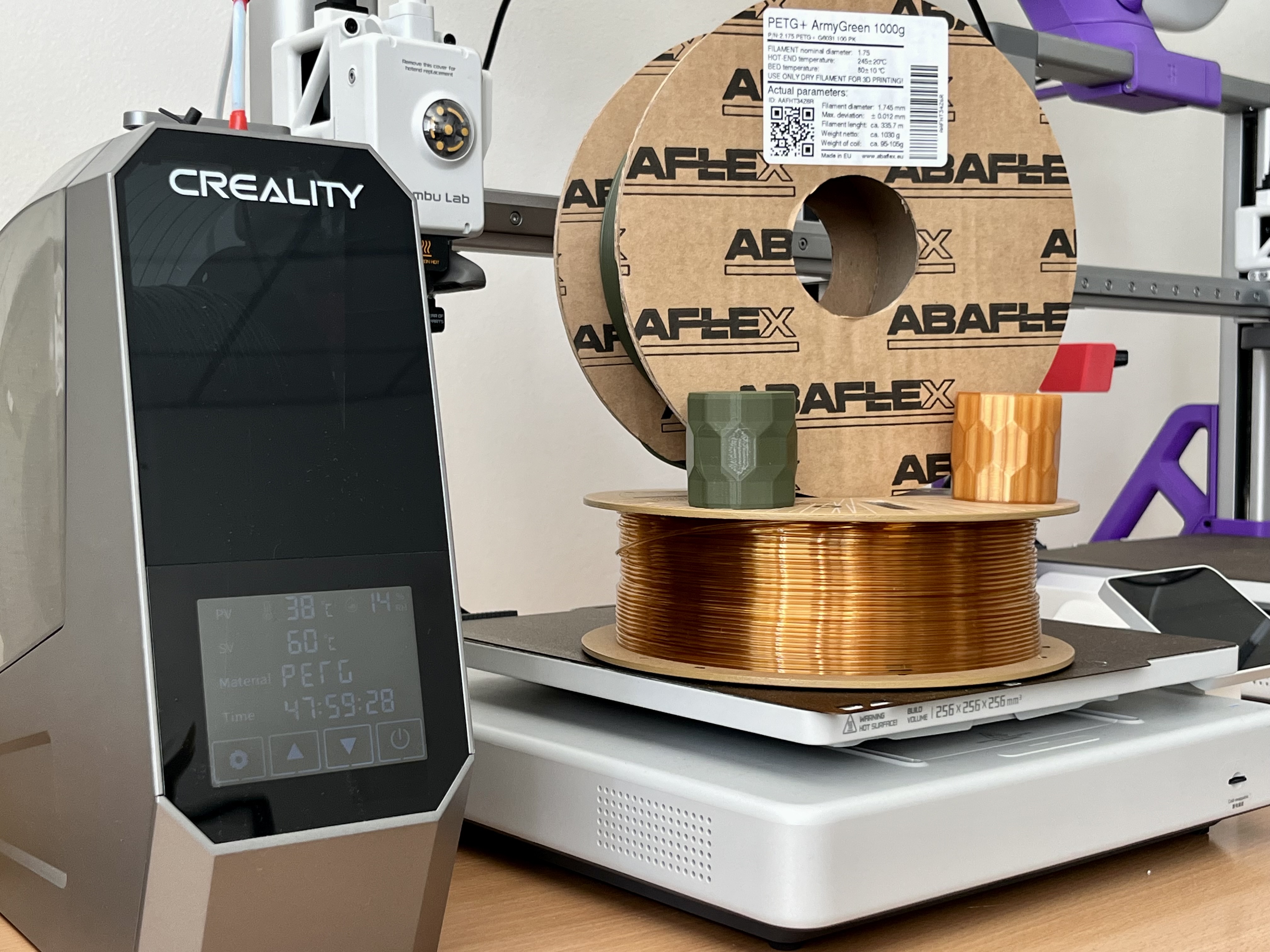 Creality sušička filamentu se špulkou ABAFLEX PETG+ ArmyGreen