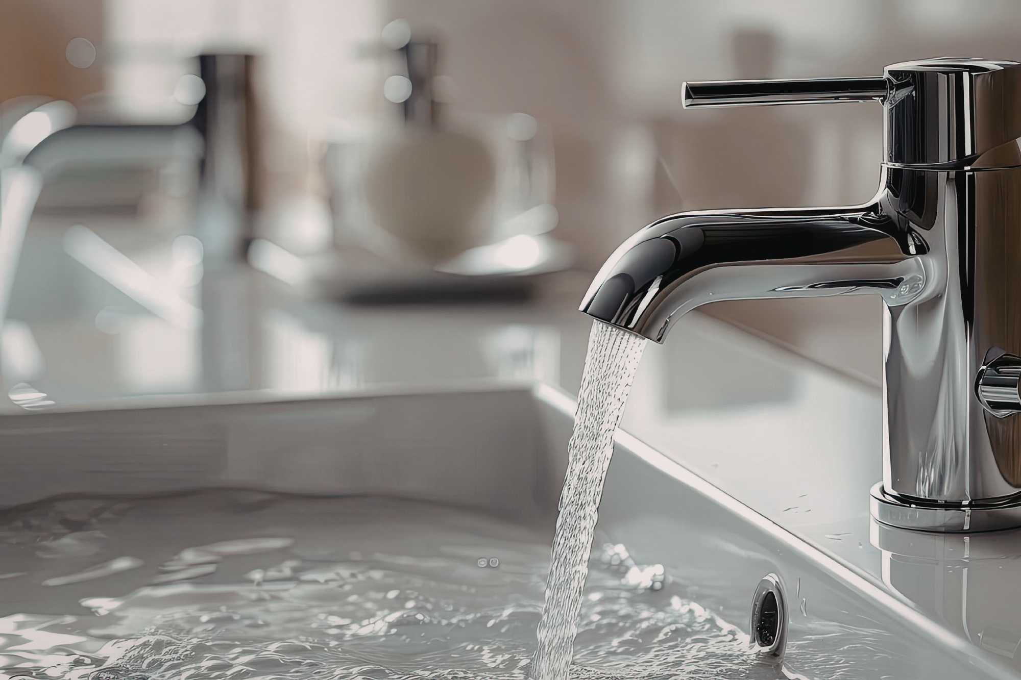 Prúd tečúcej čistej vody