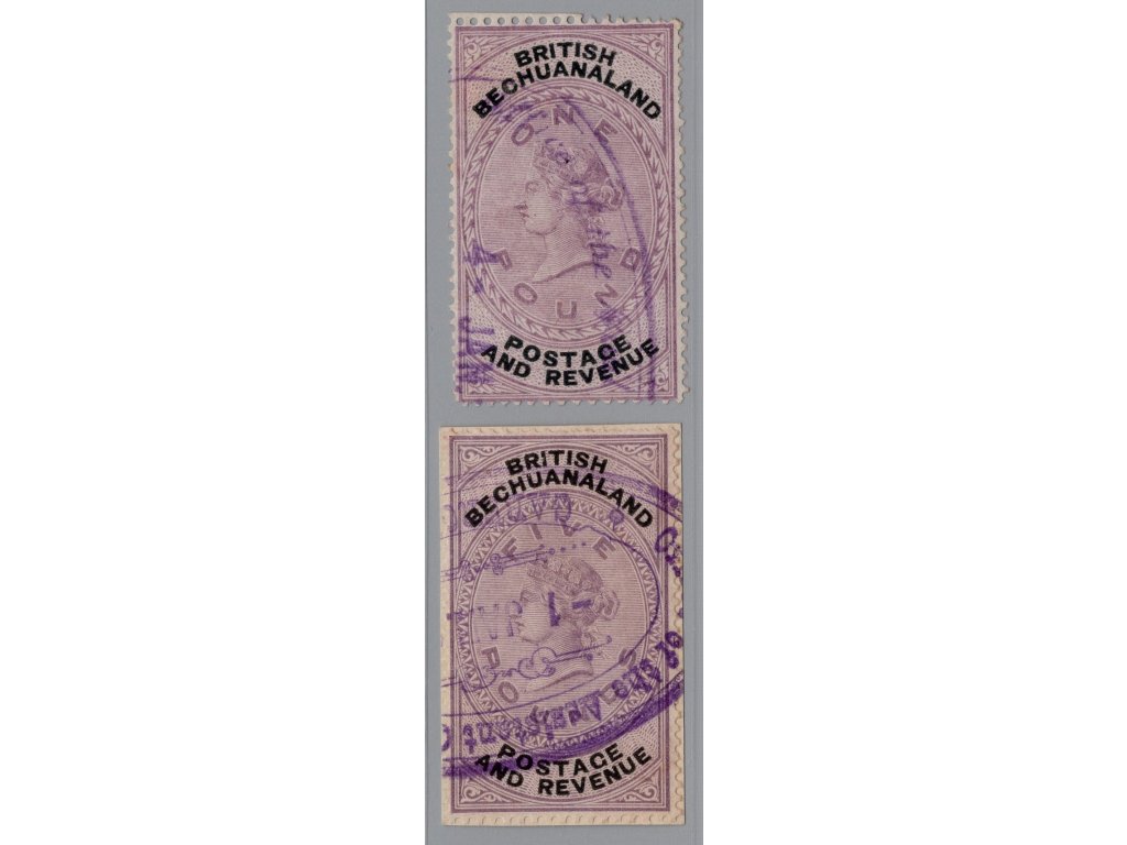 Bečuánsko 1887, Mi. 20-1, O/△ 1 a 5£
