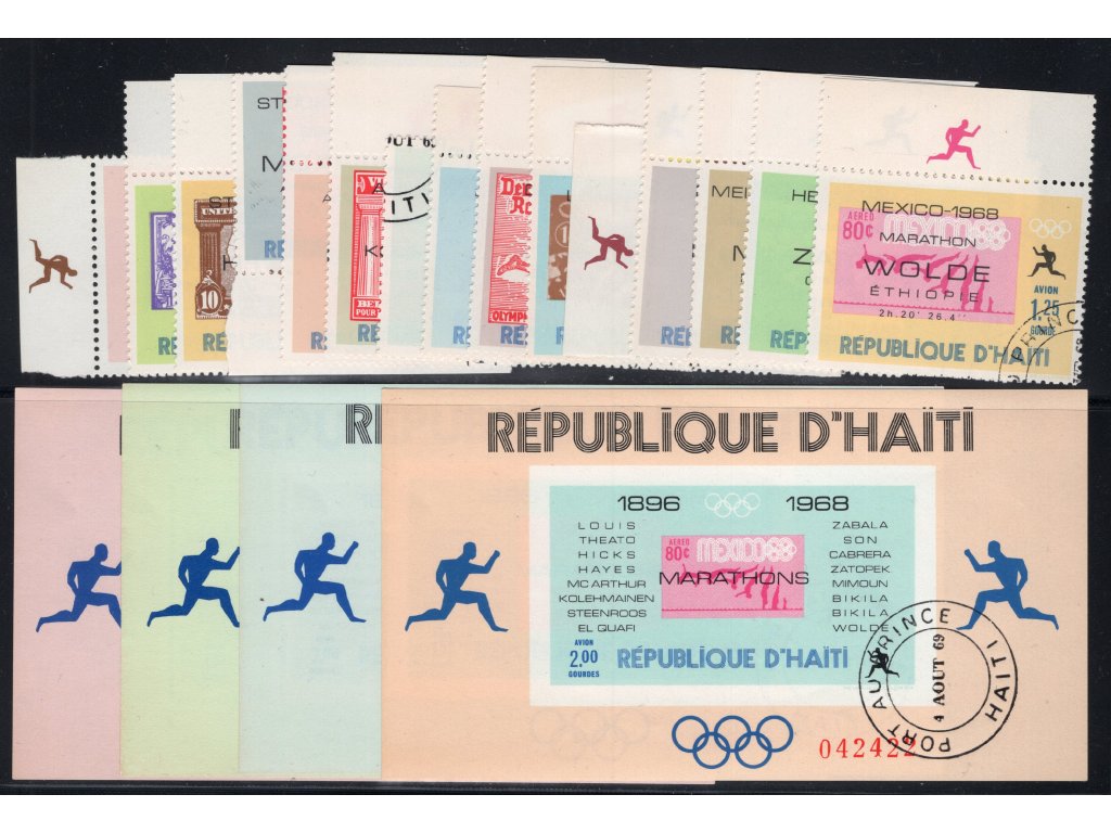 Haiti 1969, Mi. 1028-43 (chybí č. 1031) + Bl. 35-8, O Sport - OH