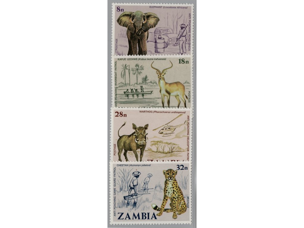 Zambie 1978, Mi. 193-6, xx Zvířata