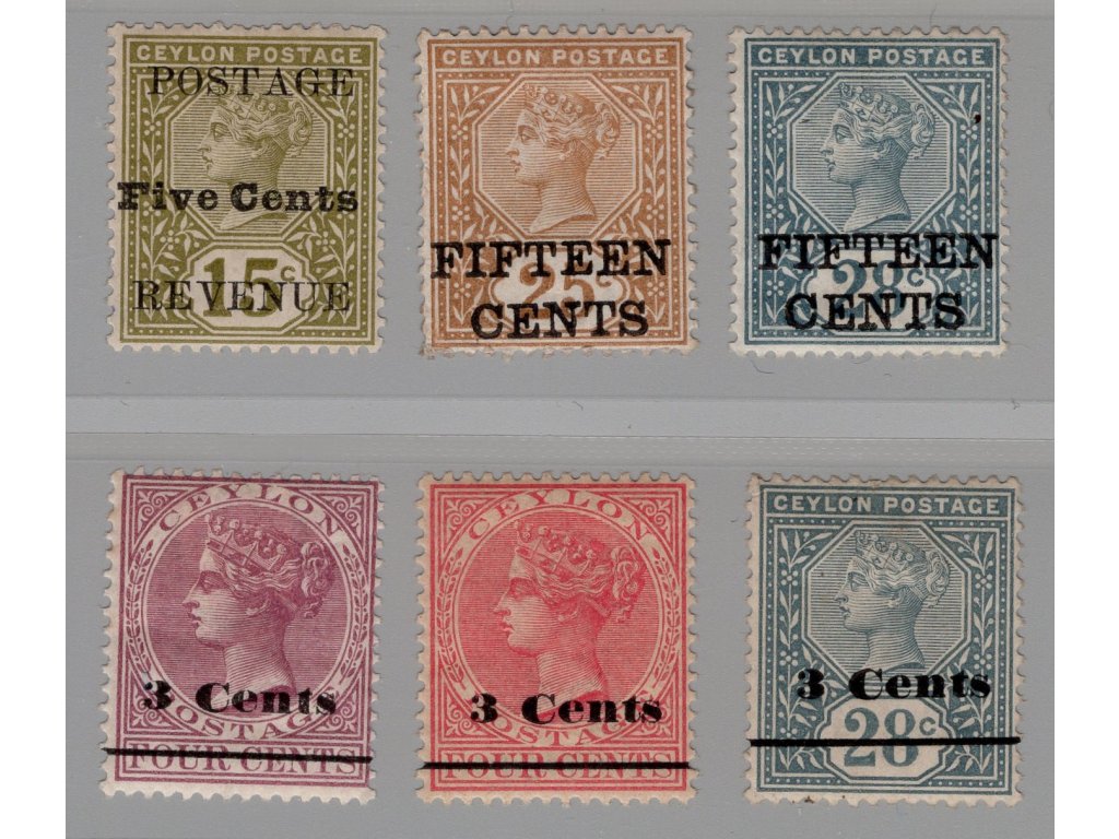 Cejlon 1890/2, Mi. 110-5, x přetisk