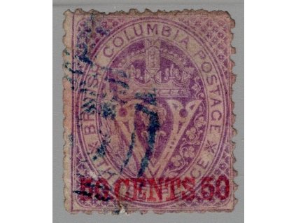 Kanada - Britská Kolumbie 1869, Mi. 11A, O 50c/3d