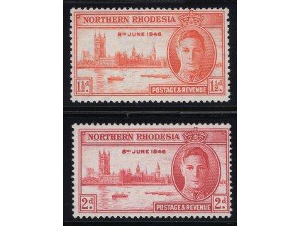 Rhodesie - Severní 1946, Mi. 46C, (x) 1,5d (Hz 13 1/2, 2d zdarma)