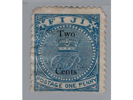 Fidži 1872, Mi. 4, (x) 2d/1d (poškozená - sleva!)