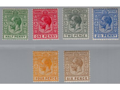 Bahamy 1912, Mi. 35-40, x 1/2-6d (č. 38 zdarma!)