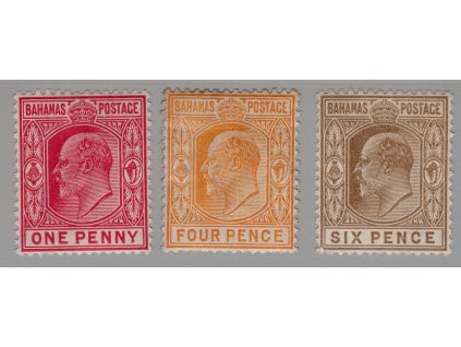 Bahamy 1902, Mi. 23+25-6, x 1+4+6d (těžké nálepky)