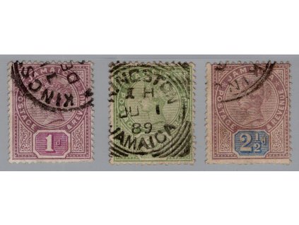 Jamajka 1889/91. Mi. 23-4+27, O 1-2,5d