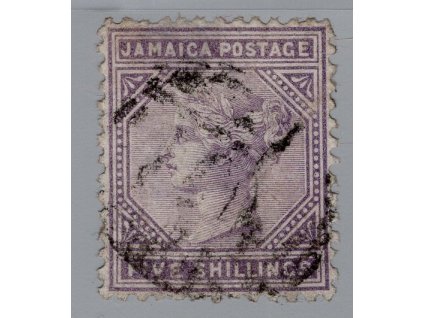 Jamajka 1875, Mi. 15, O 5sh (poškozená-tenká)